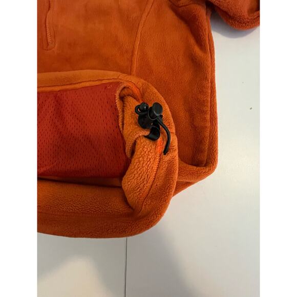 LL Bean Pumpkin Orange Fleece Quarter Zip Pullover Hand Warmer Pocket Sz Medium - Picture 6 of 10